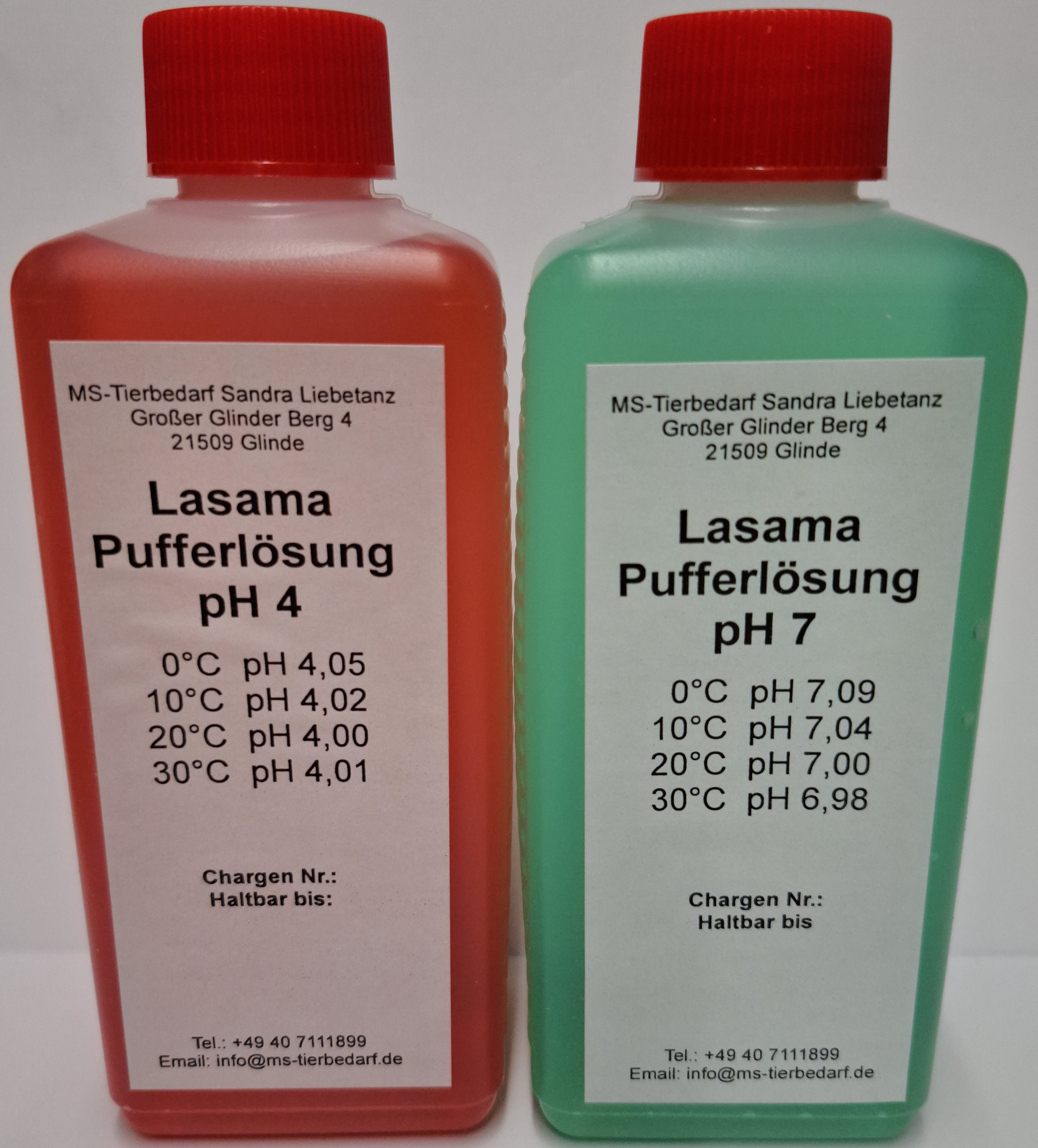 Lasama Pufferlösung / Eichlösung Set je 250 ml pH4 + pH7