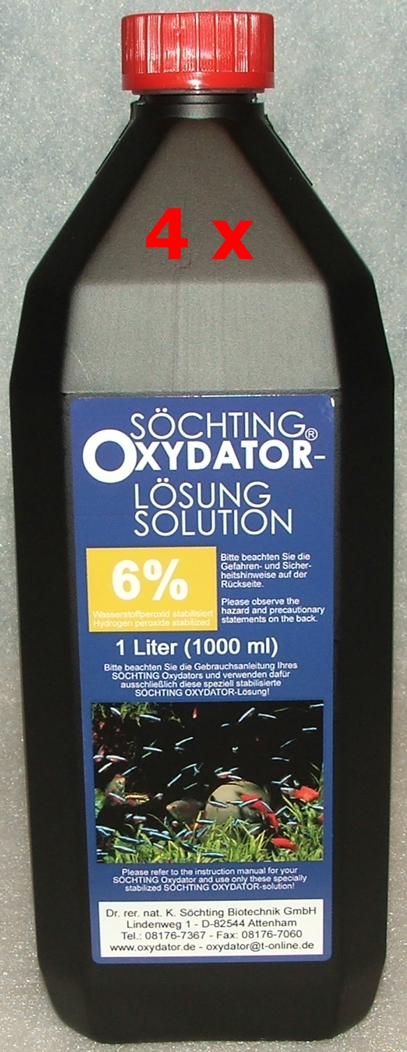 4x Söchting Oxydator-Lösung 6% 1 Liter
